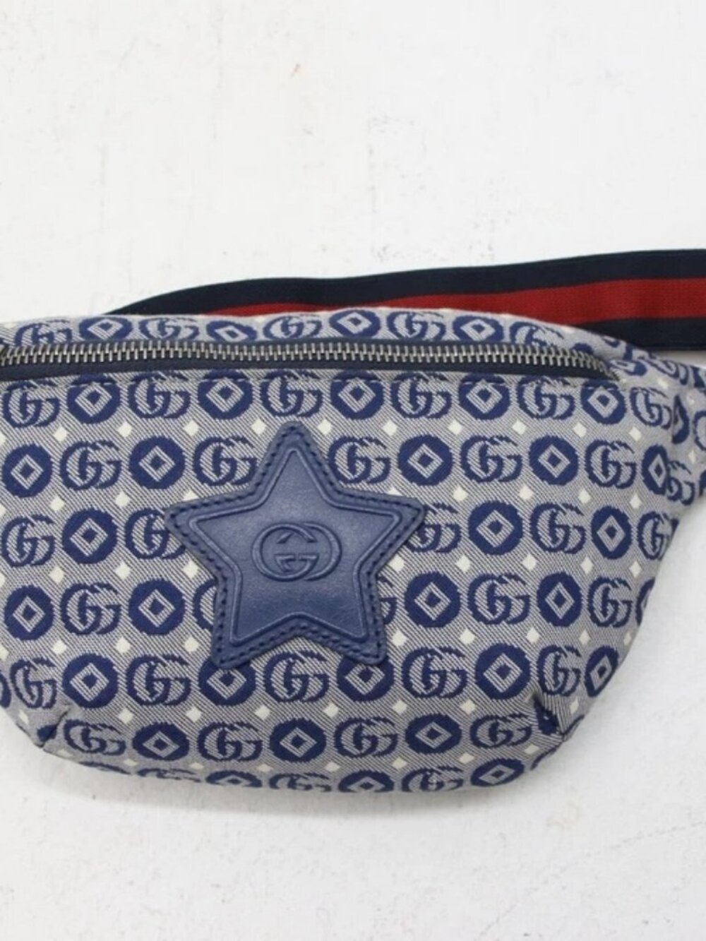 GUCCI Kids Jacquard Logo Patch Belt Bag - Blue